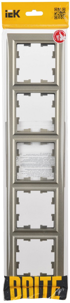 IEK Brite Рамки Рамка IEK BRITE BASE Шампань 5-м РУ-5-БрШ BR-M52-K37