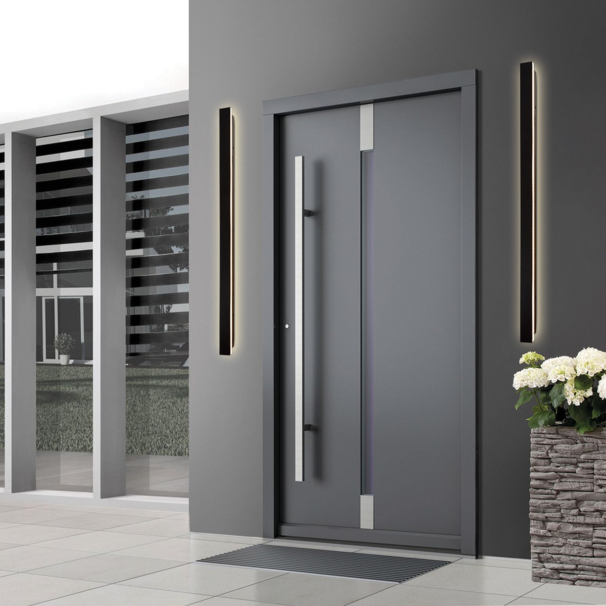 Уличные настенные светильники Светильник уличный светодиодный Feron DH3002 30W 1050Lm 3000K черный 48023 