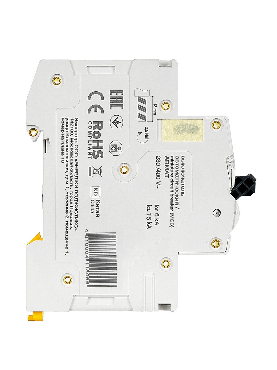 3 полюсные (трехполюсные) Автоматический выключатель IEK ARMAT M10N 3P D 16А AR-M10N-3-D016 