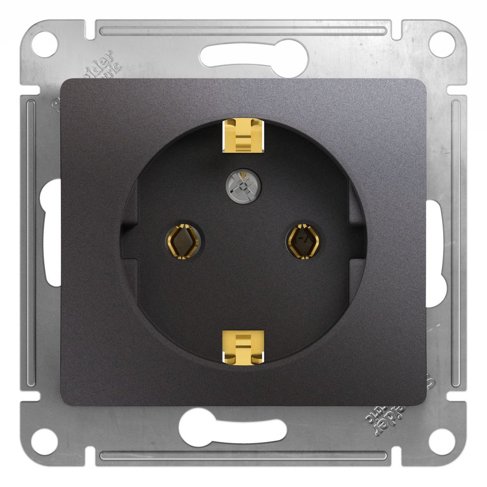 Glossa Графит Розетка Systeme Electric Glossa Графит с-з GSL001343