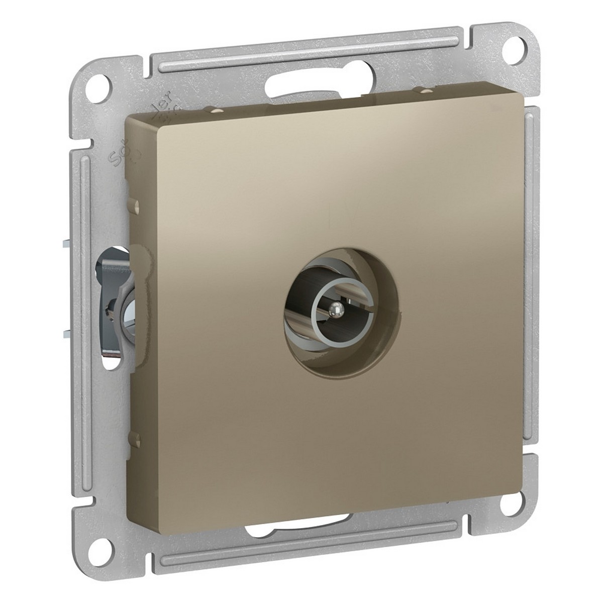 AtlasDesign Шампань Розетка TV Systeme Electric AtlasDesign Шампань антенная одиночная коннектор, ATN000593