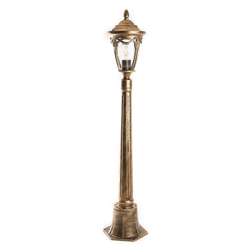 Уличные светильники столб Светильник садово-парковый Feron PL686 столб 60W 230V E27 черное золото 11695 