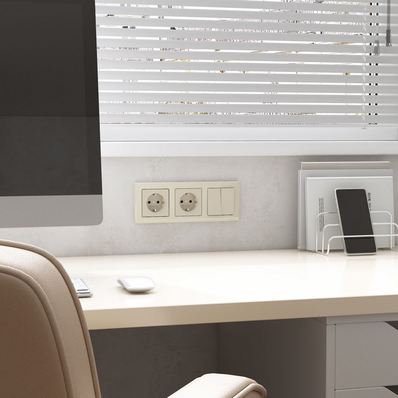 Werkel айвори матовый Выключатель Werkel двухклавишный проходной (слоновая кость) W1122062 old