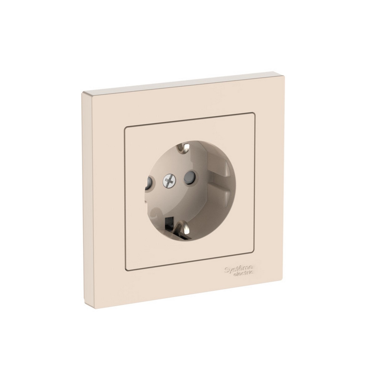 AtlasDesign Бежевый Розетка SE AtlasDesign Бежевый с заземлением со шторками в сборе быстрозажим. клем. ATN000244S