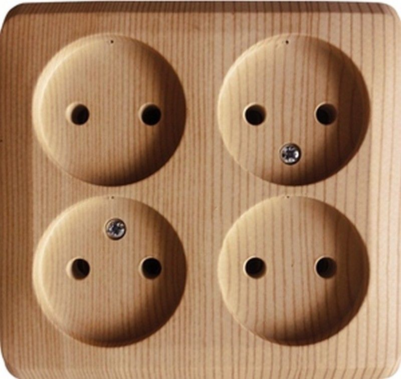 Этюд Дача Розетка 4-ая Systeme Electric Этюд наружный Дача Сосна б/з без шторок PA16-205D