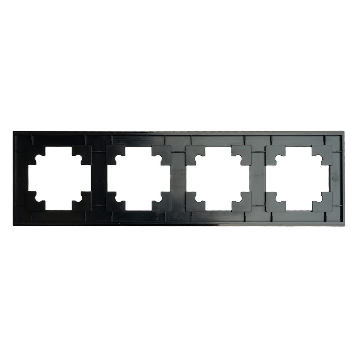 Катрин - Розетки и выключатели Stekker Рамка STEKKER 4-местная Катрин стекло черный матовый GFR00-7004-05М 49603