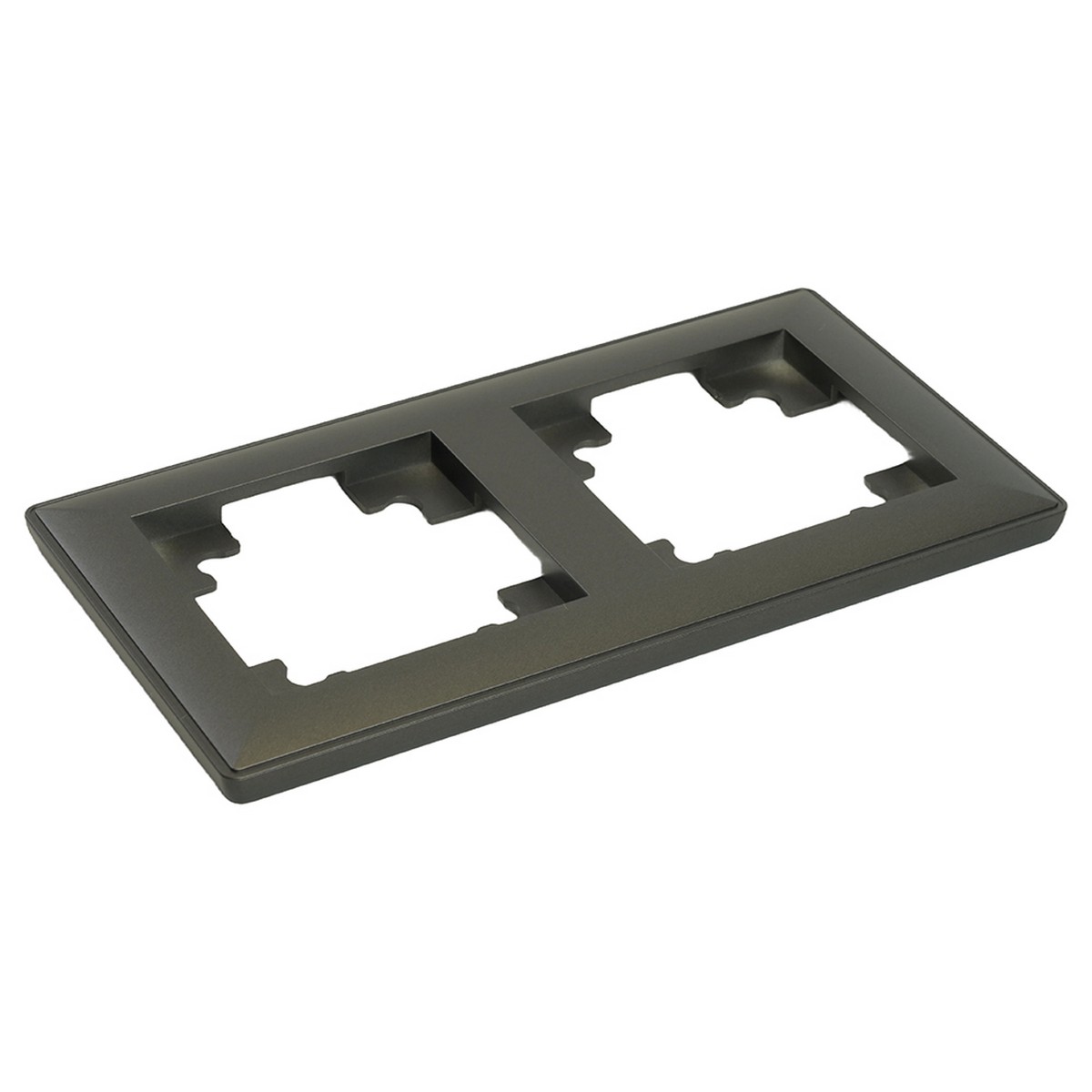 Катрин - Розетки и выключатели Stekker Рамка STEKKER 2-местная Катрин пластик графит PFR00-7002-06 39808