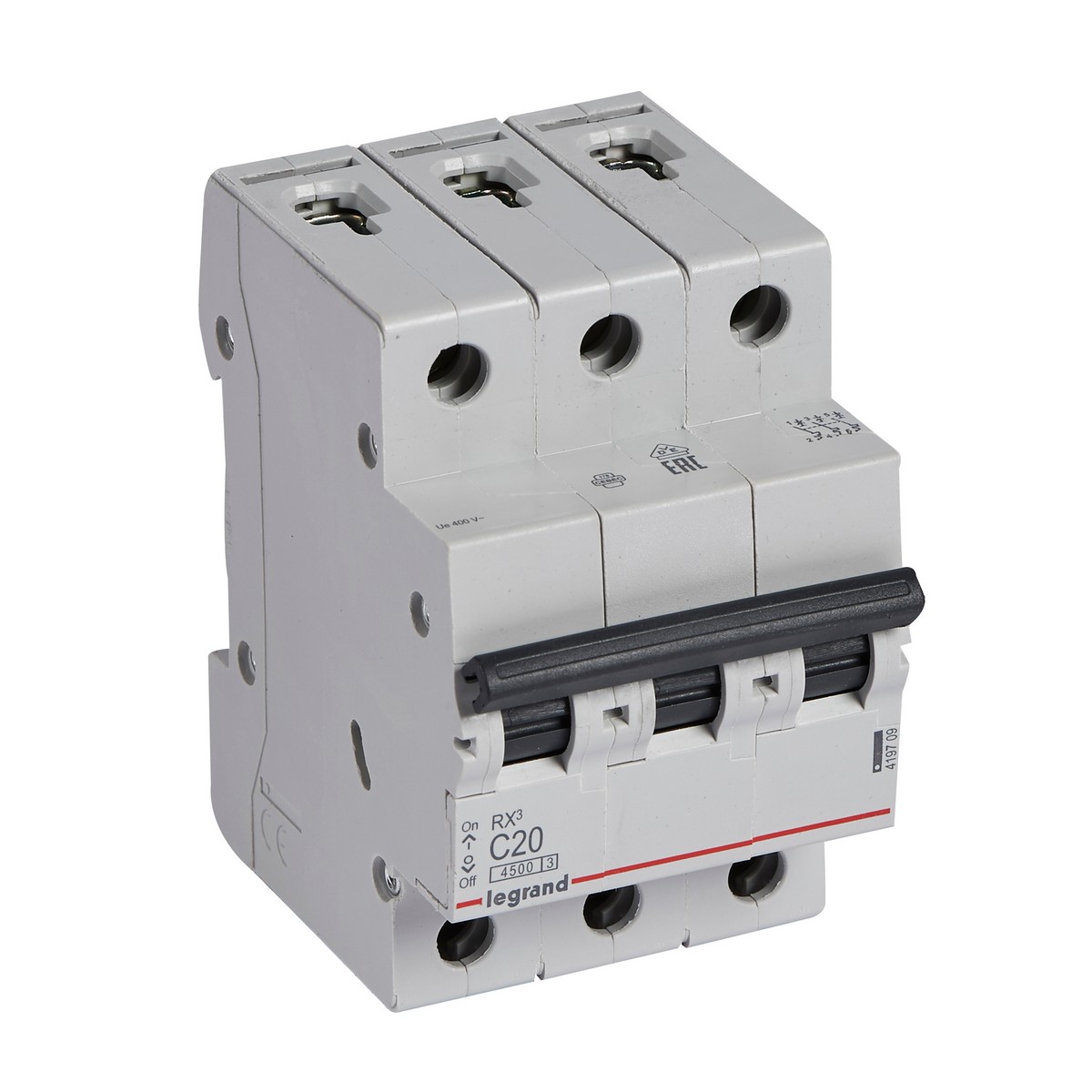 3 полюсные (трехполюсные) Автоматический выключатель Legrand RX3 3P 20A (С) 4,5kA 419709 