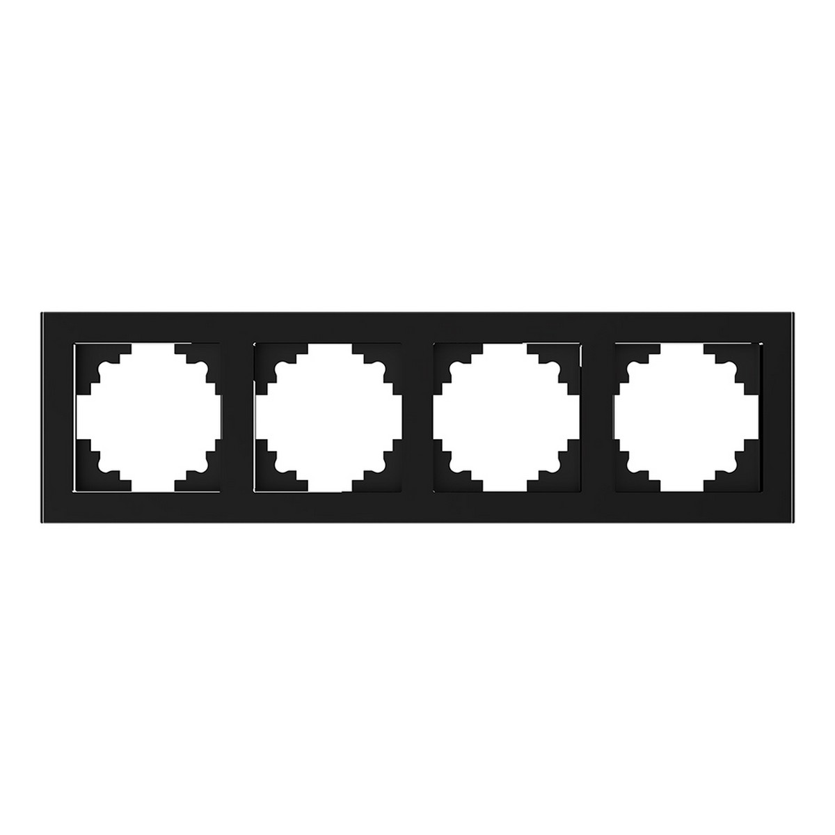 Катрин - Розетки и выключатели Stekker Рамка 4-местная стекло STEKKER GFR00-7004-05 серия Катрин черный 39521