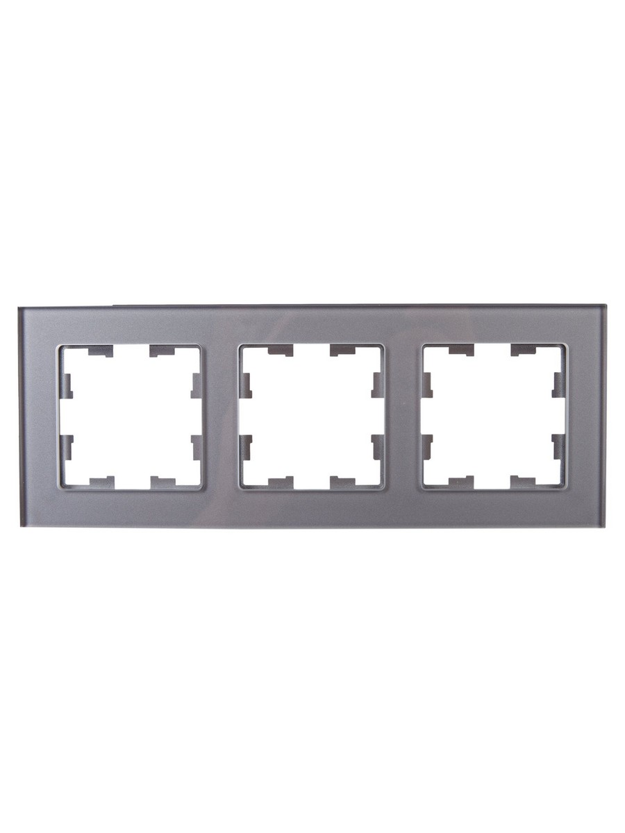 IEK Brite Рамки Рамка IEK BRITE 3-местная РУ-3-2-БрСе стекло серый BR-M32-G-K03