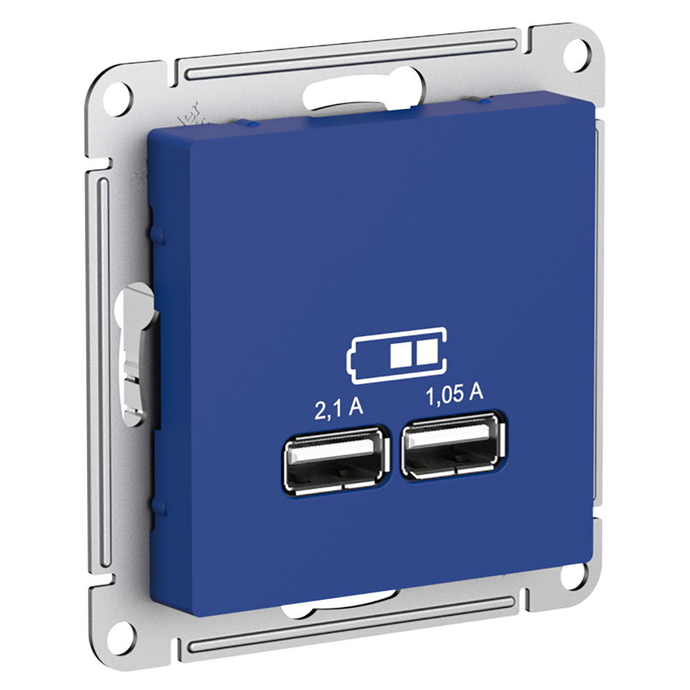 AtlasDesign Аквамарин Розетка Systeme Electric AtlasDesign Аквамарин USB A+A 5В/21 А 2х5В/105 А ATN001133