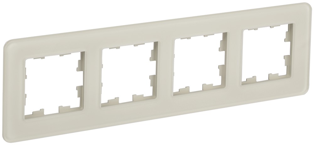IEK Brite Рамки Рамка IEK BRITE DECOR Песчаный матовый стекло скругл.угол 4-м РУ-4-2-Бр RE BR-M42-G-41-K98