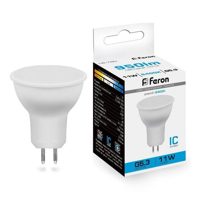 MR11/MR16/GU5.3 Лампа светодиодная Feron LB-760 MR16 G5.3 11W 6400K 38139