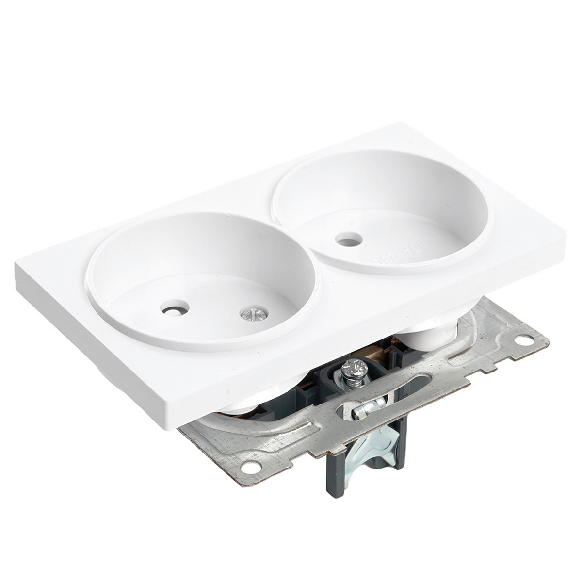 Катрин - Розетки и выключатели Stekker Розетка 2-местная б/з STEKKER GLS10-7113-01 250V 10А с защ. шторкой Катрин белый 39573