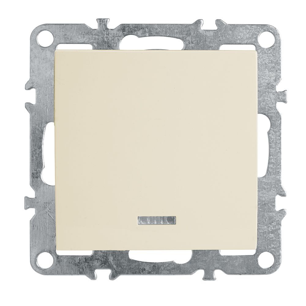 Эрна - Розетки и выключатели Stekker Выключатель 1-клавишный c индикатором STEKKER PSW10-9101-02 10А Эрна слоновая кость 39320