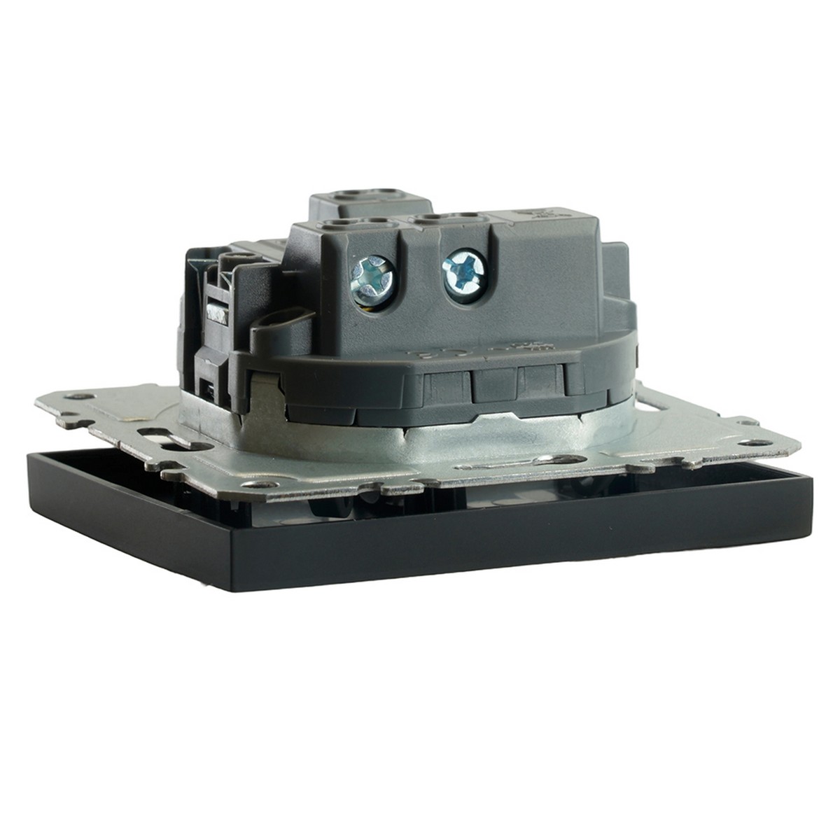 Эмили - Розетки и выключатели Stekker Переключатель 1-клавишный STEKKER Эмили RSW10-5105-05 черный уголь soft touch 49841