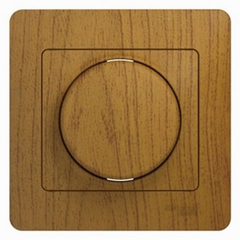 Glossa Дуб Светорегулятор (диммер) Systeme Electric Glossa Дерево Дуб поворотный, 300Вт  GSL000534