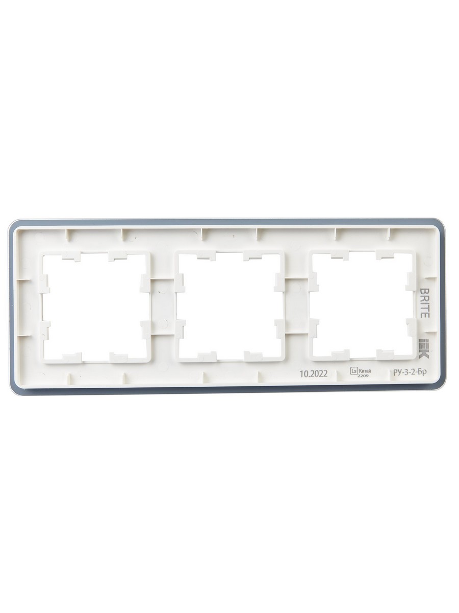 IEK Brite Рамки Рамка IEK BRITE DECOR Белый матовый стекло скругл.угол 3-м РУ-3-2-Бр RE BR-M32-G-41-K01