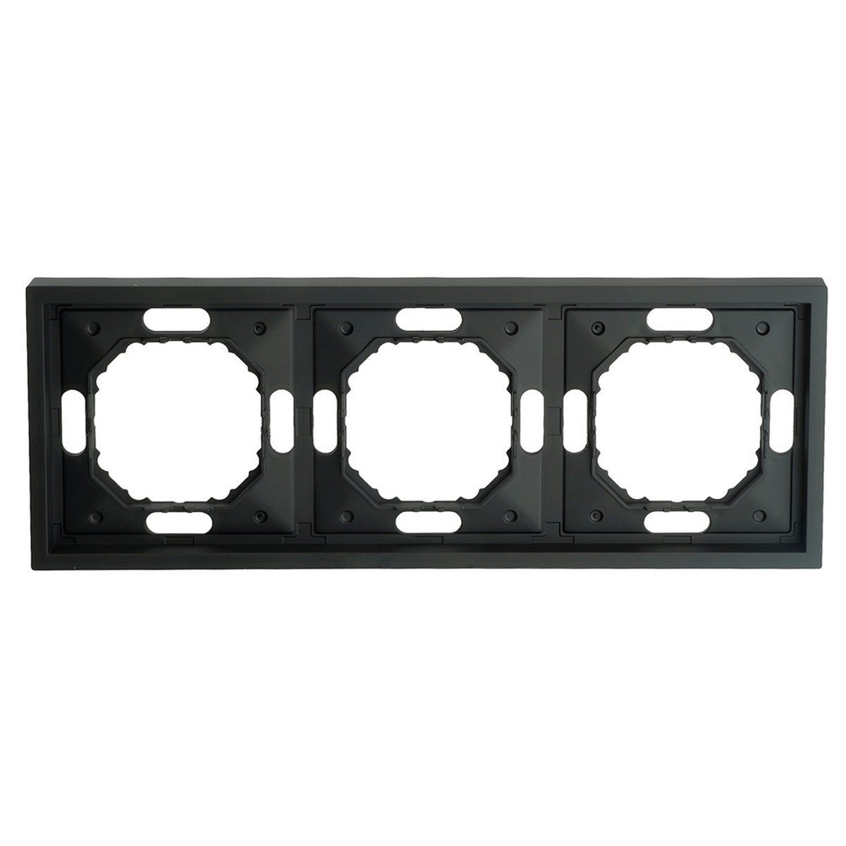 Эмили - Розетки и выключатели Stekker Рамка 3-ая STEKKER Эмили PFR00-5003-05 черный уголь soft touch 49860