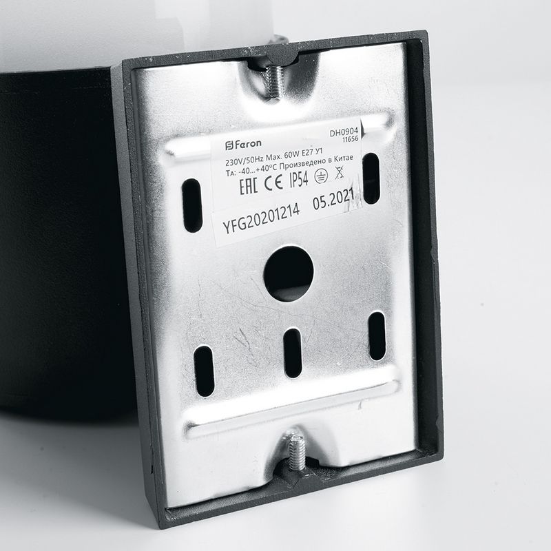 Уличные настенные светильники Светильник садово-парковый Feron DH0904 на стену вверх  E27 230V черный 11656 