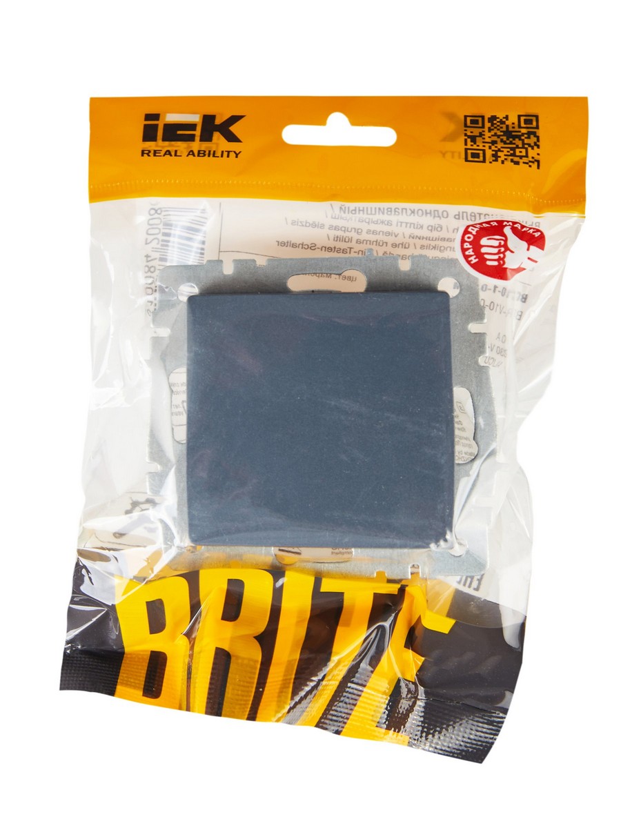 IEK Brite Маренго Выключатель IEK BRITE 1-клавишный 10А ВС10-1-0-БрМ маренго BR-V10-0-10-K35