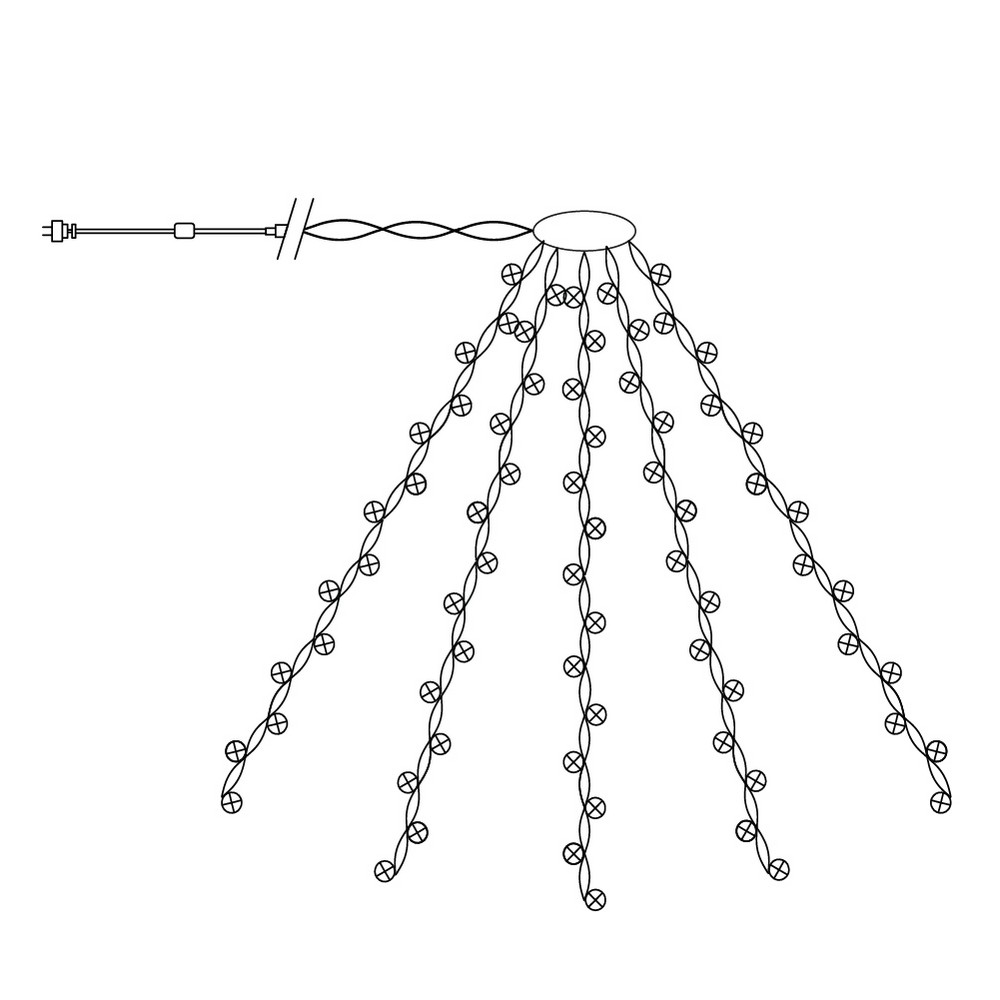 Светодиодная гирлянда Feron CL90 7 веток (2м) + 1.5м 230V мультиколор 220V 32370