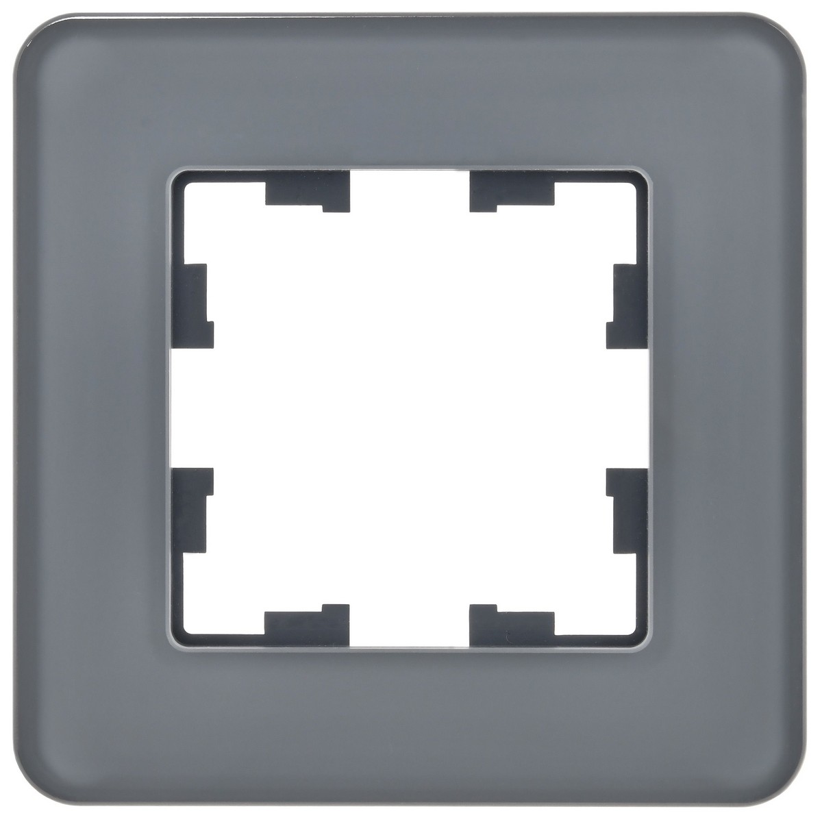 IEK Brite Рамки Рамка IEK BRITE DECOR Графит матовый стекло скругл.угол 1-м РУ-1-2-Бр RE BR-M12-G-41-K53