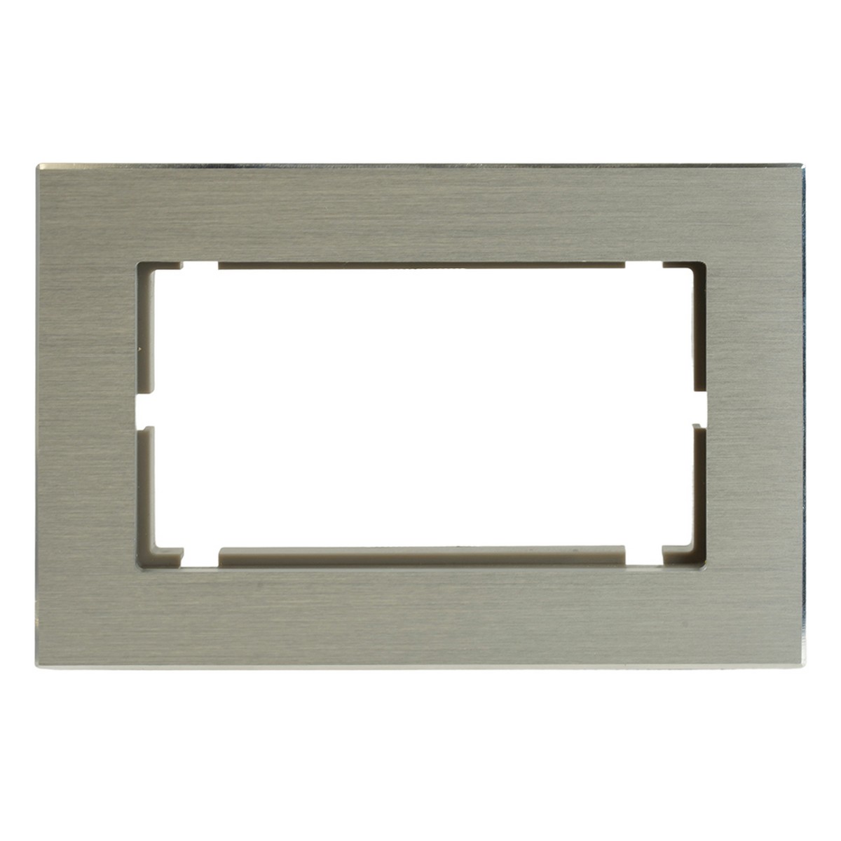 Катрин - Розетки и выключатели Stekker Рамка 2-местная (без перемычки) металл STEKKER MFR00-7012-03 Катрин серебро 50031