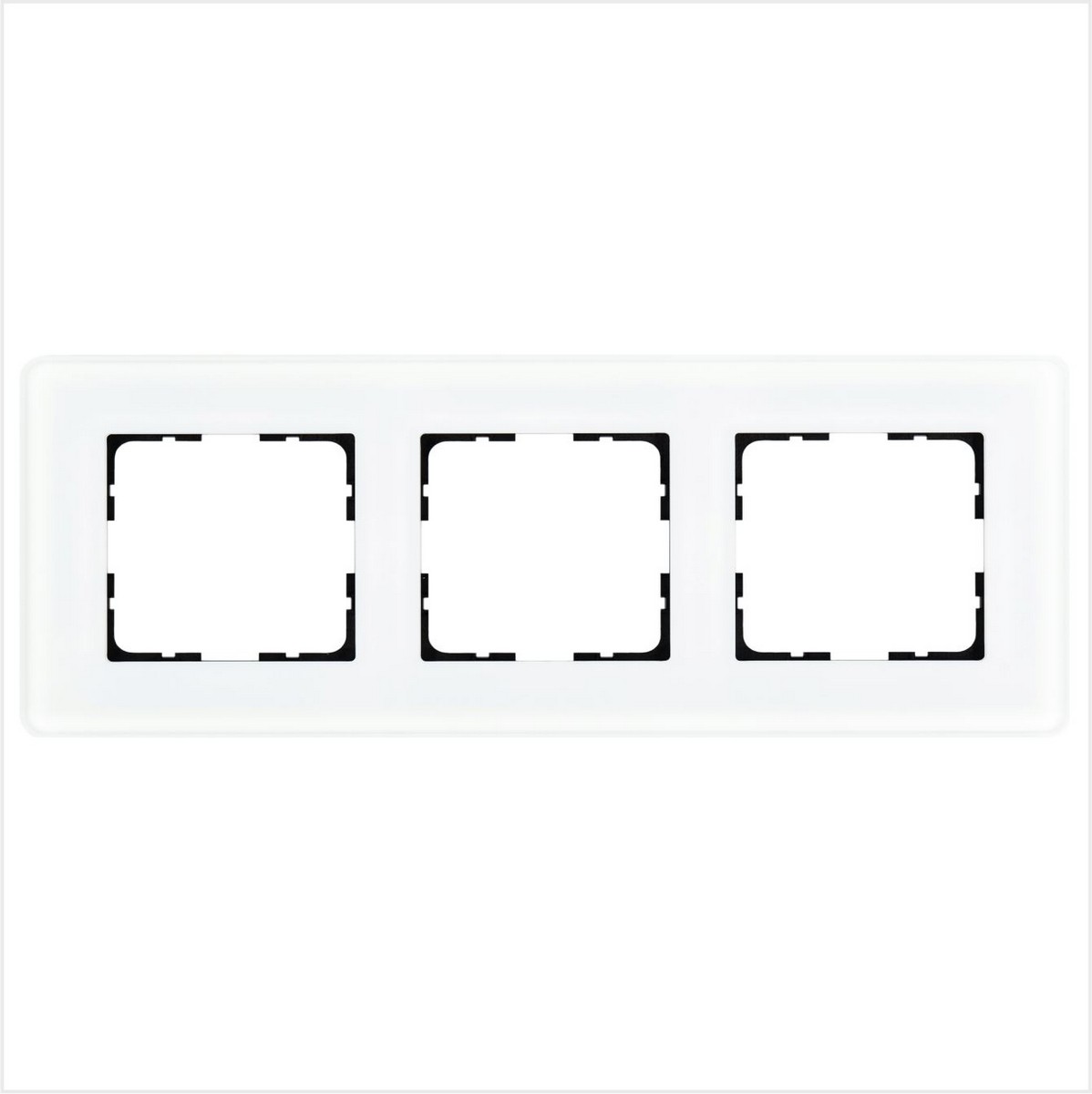 JASMART G - розетки и выключатели Рамка JASMART 3-постовая стекло матовое White Glass G1003GW-RM