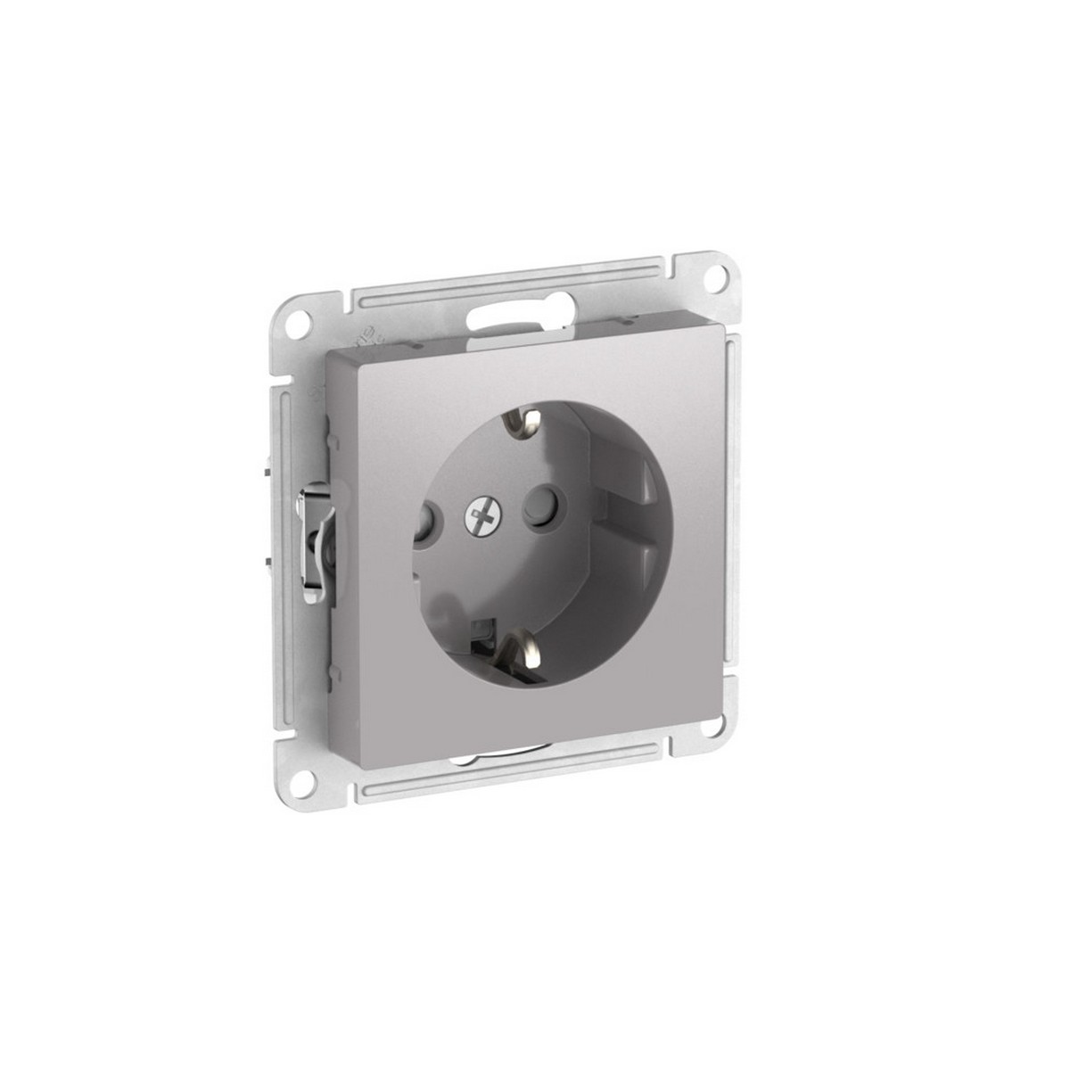 AtlasDesign Алюминий Розетка SE AtlasDesign Алюминий с заземлением со шторками быстрозажим. клем. ATN000345S