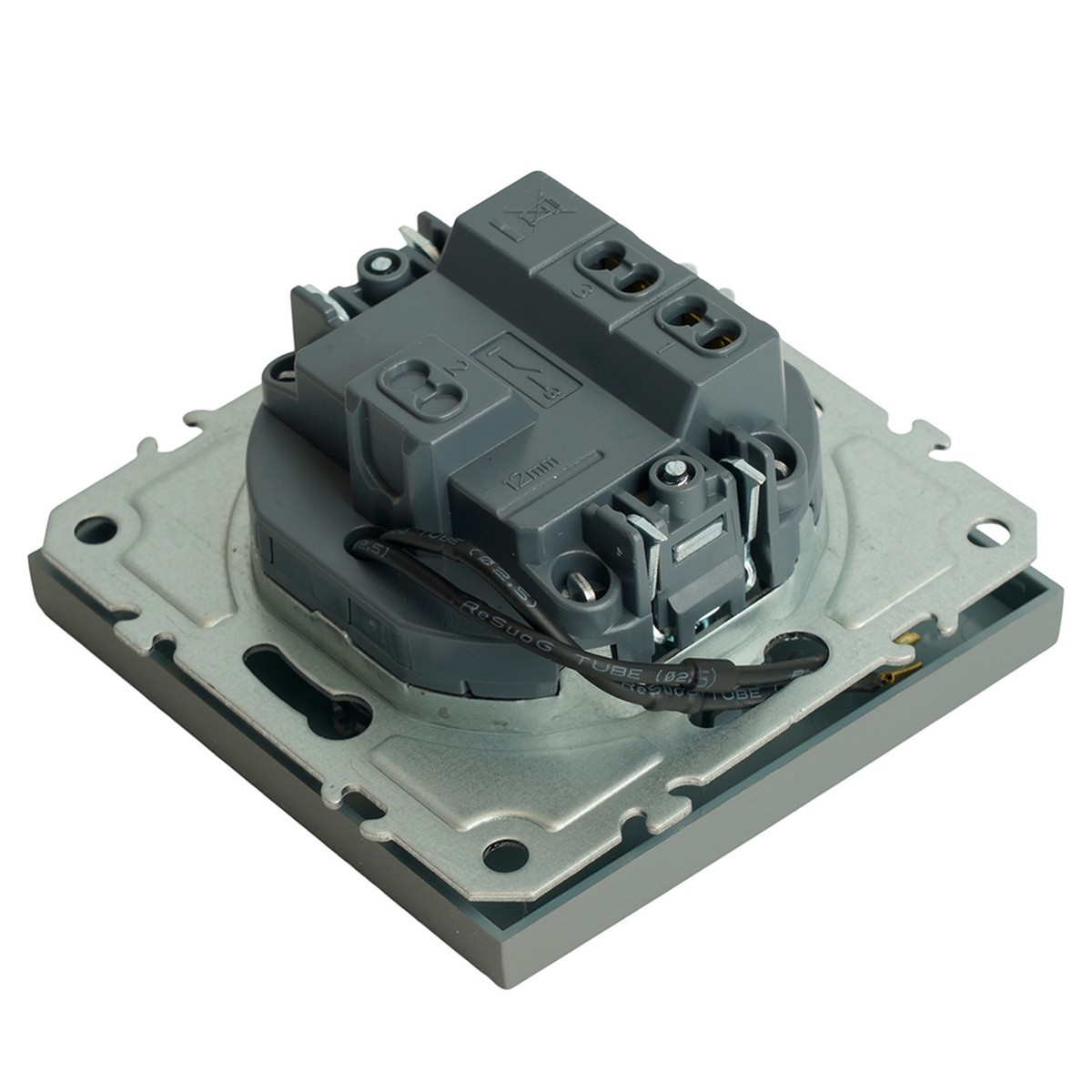 Эмили - Розетки и выключатели Stekker Выключатель 1-клавишный c индикатором STEKKER Эмили RSW10-5101-10 платиново-серый soft touch 49941