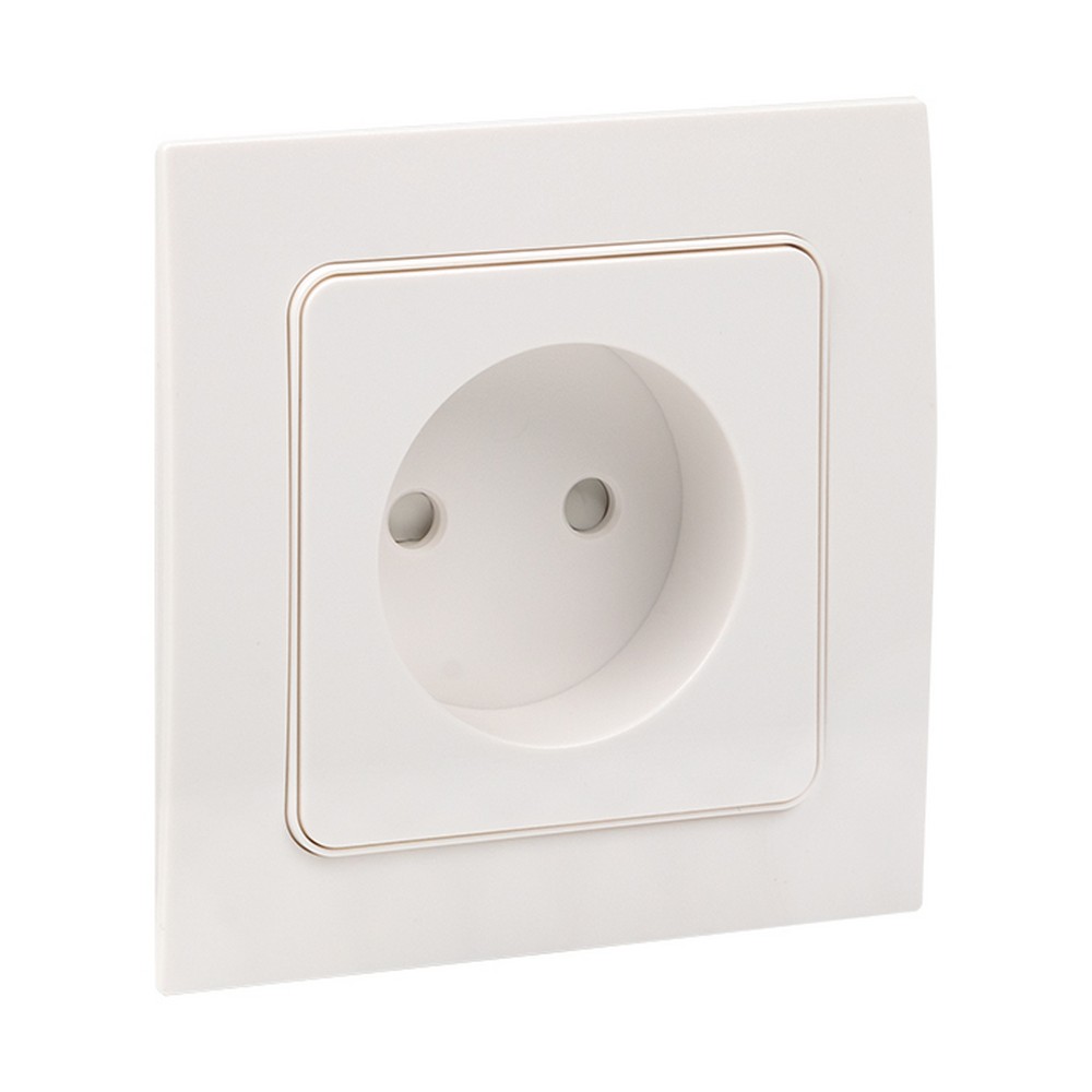 EKF Стокгольм белый Розетка б/з EKF PROxima Стокгольм Белый со шторками 10 А EYR10-022-10