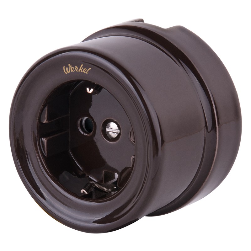 Werkel Ретро Розетка Werkel ретро WL18-03-01 с заземлением (коричневый)