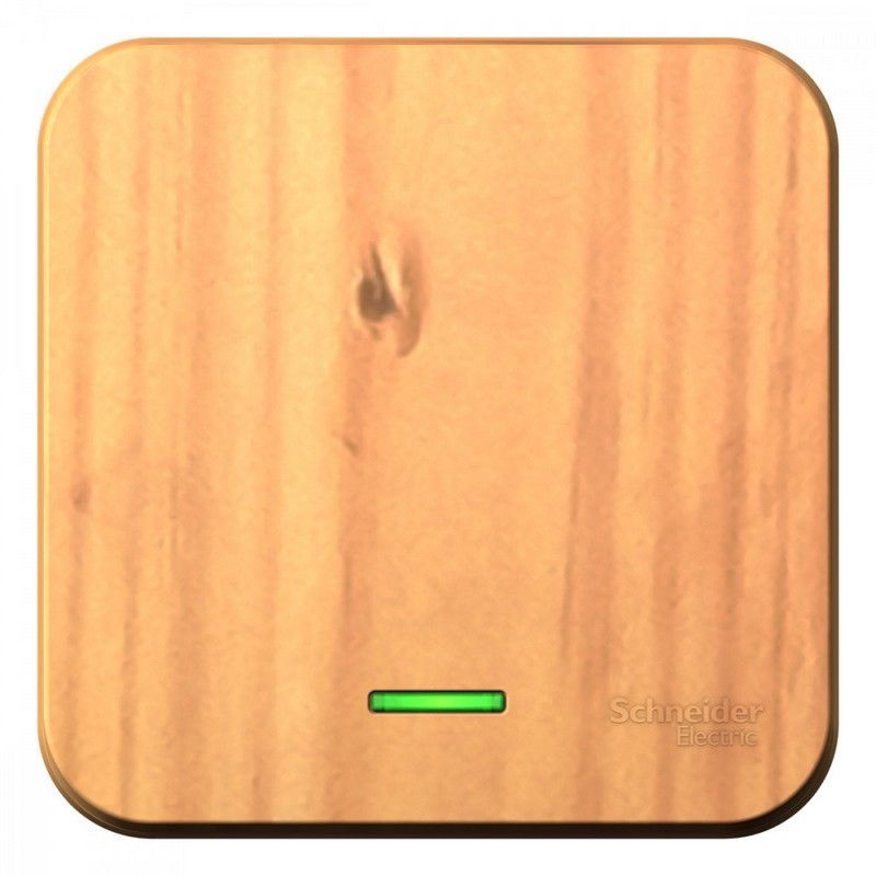 Blanca ясень розетки и выключатели Выключатель SE Blanca 1-клавишный Ясень наружный с подсветкой изолир. пластина BLNVA101115