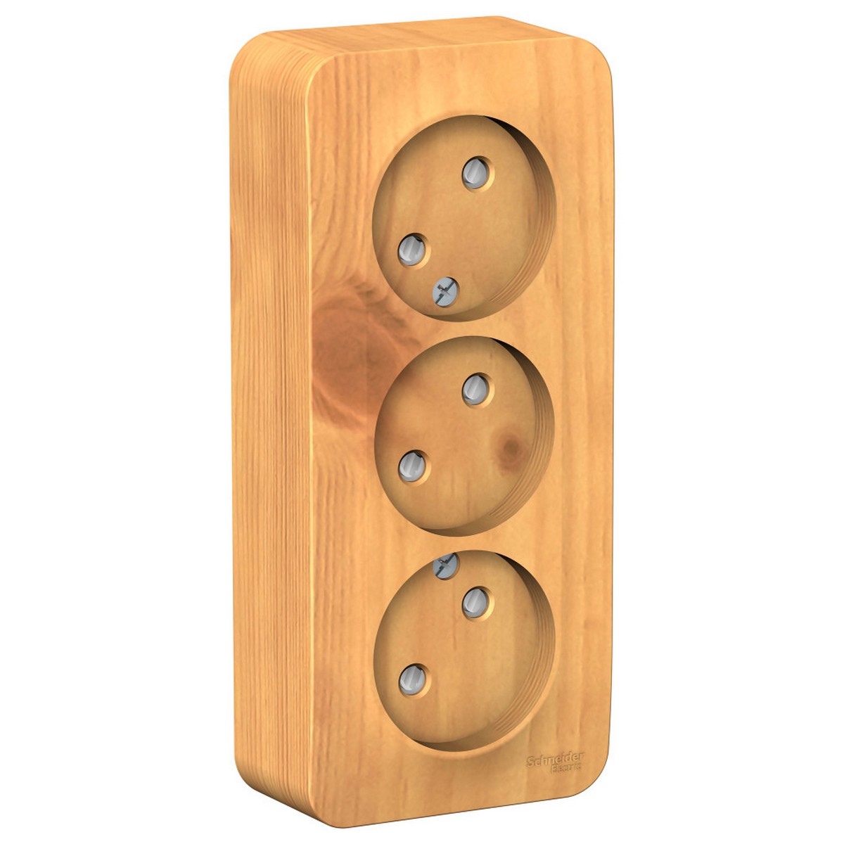 Blanca ясень розетки и выключатели Розетка SE Blanca 3-ая Ясень наружный б/з со шторками изолир. пластина BLNRA001315