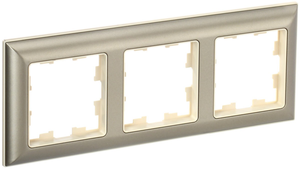 IEK Brite Рамки Рамка IEK BRITE DECOR Шампань/беж 3D-форма 3-м РУ-3-Бр BR-M32-12-3-K10