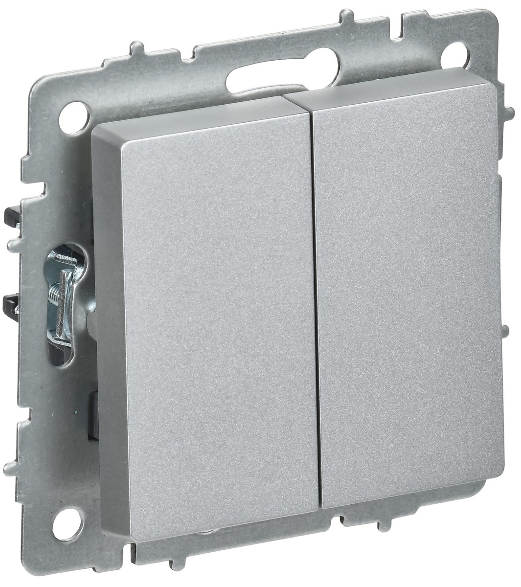 IEK Brite Алюминий Выключатель IEK BRITE Алюминий 2-кл. перекрестный 10А ВС10-2-3-БрА