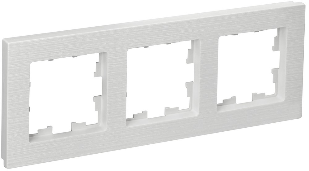 IEK Brite Рамки Рамка IEK BRITE DECOR Белый рифленый 3-м РУ-3-Бр BR-M32-51-K01