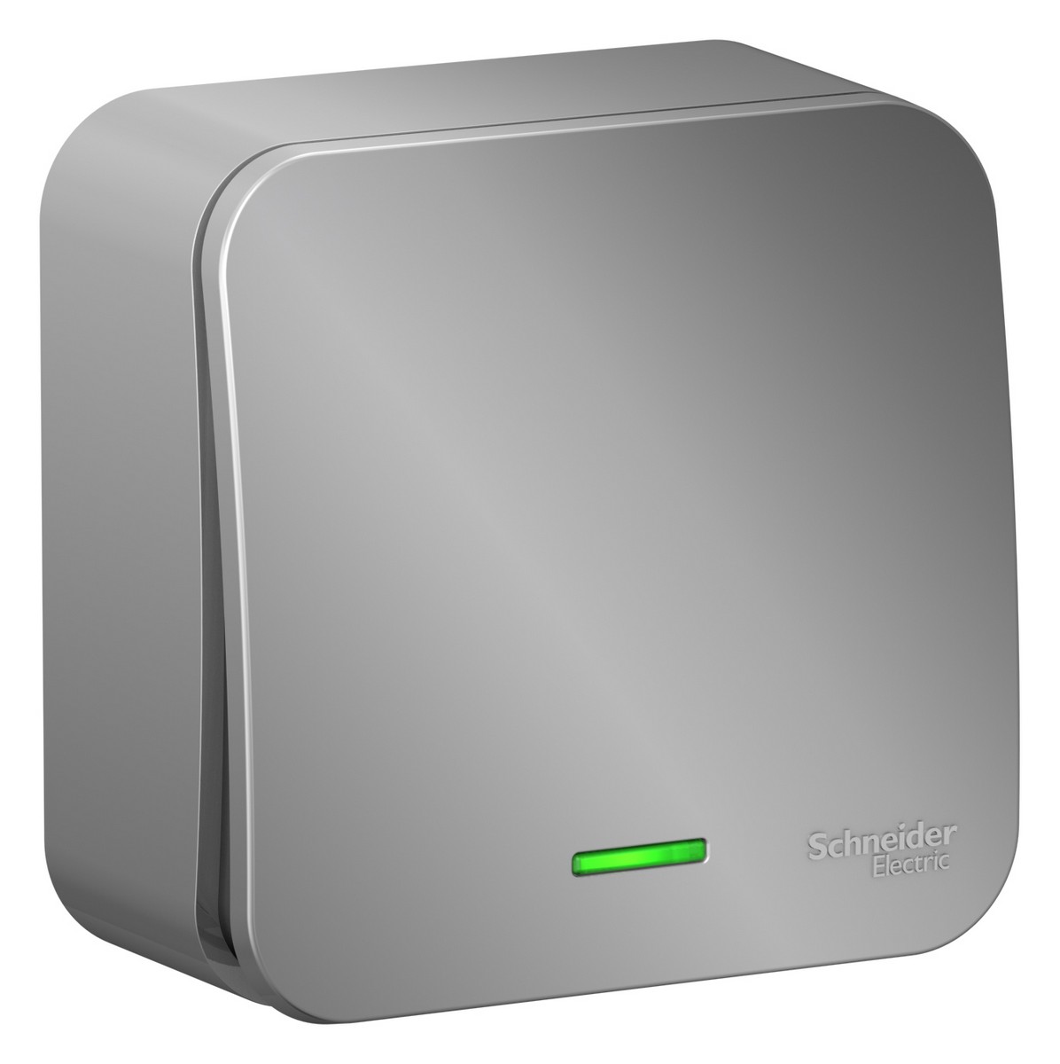 Blanca алюминий розетки и выключатели Выключатель SE Blanca 1-клавишный Алюминий наружный с подсветкой BLNVA101103