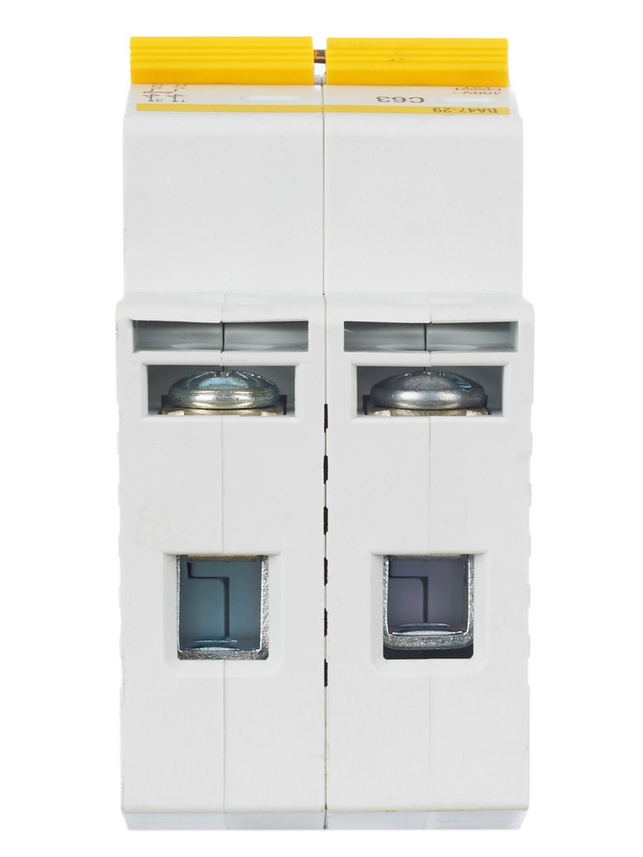 2 полюсные (двухполюсные) Автоматический выключатель IEK KARAT ВА47-29 2Р 63А 4,5кА х-ка С MVA20-2-063-C 