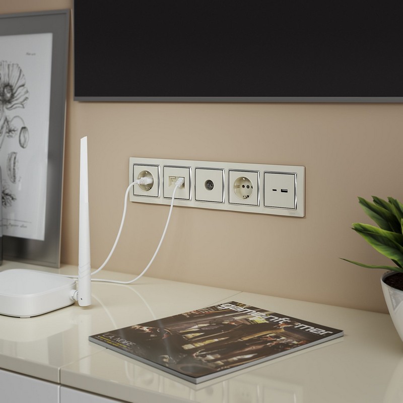 Рамки Werkel Snabb Рамка Werkel Snabb на 5 постов (слоновая кость/хром) W0051903