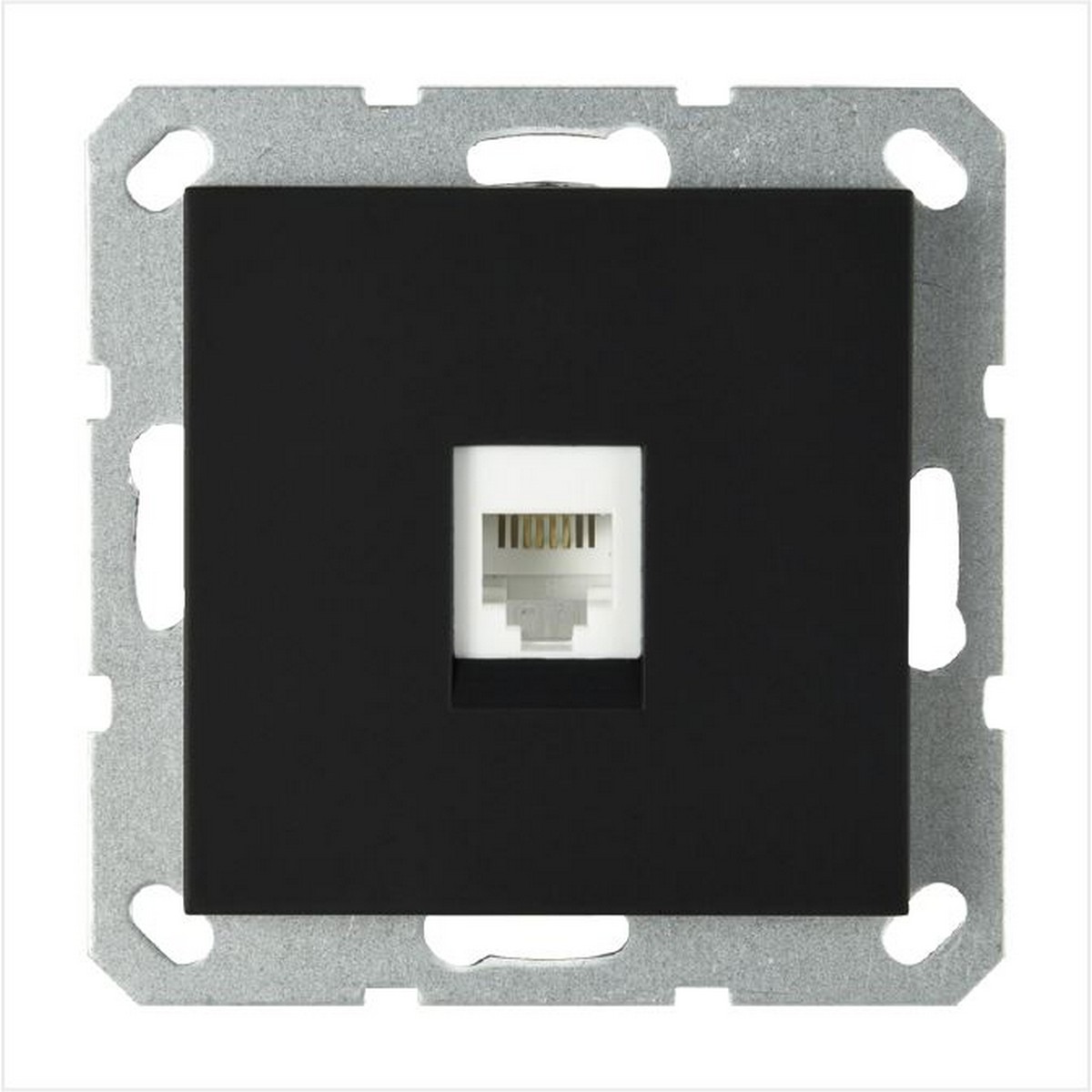 JASMART G - розетки и выключатели Телефонная розетка JASMART RJ11 Черный матовый (soft touch) G6101PB