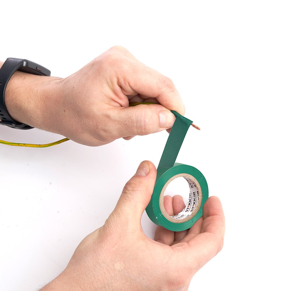 Изолента STEKKER INTP01319-10 0,13*19 10 м. зеленая 39906