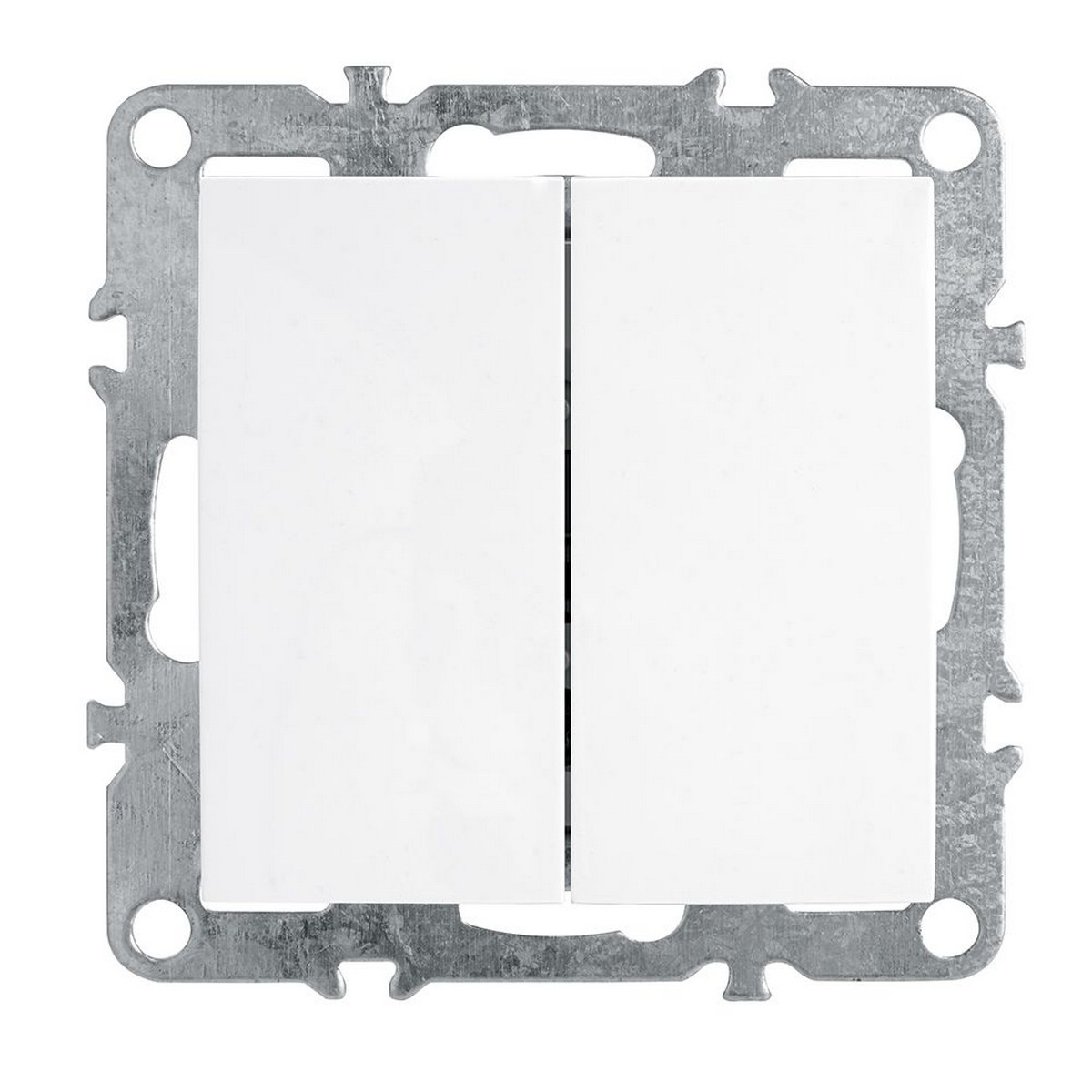 Эрна - Розетки и выключатели Stekker Выключатель 2-клавишный STEKKER PSW10-9104-01 10А Эрна белый 39312