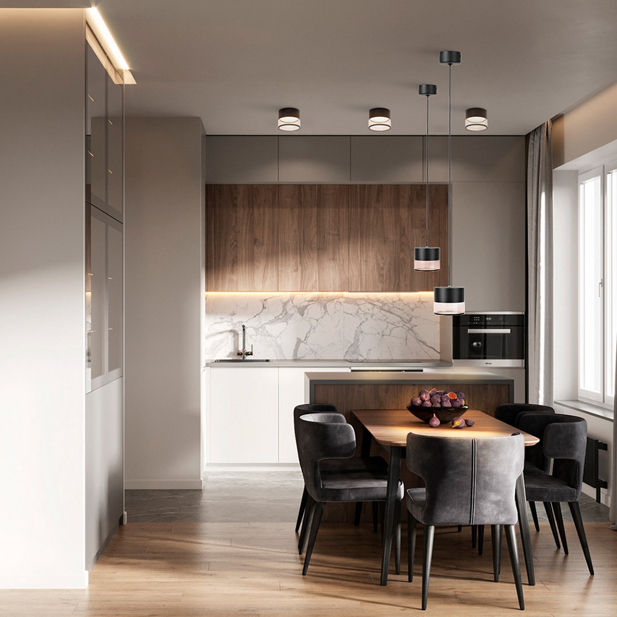 Подвесные светодиодные светильники Светильник Feron потолочный HL4548 HALO levitation на подвесе GX53 12W , белый 85*80 48748 