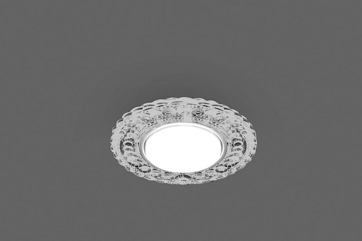 Встраиваемые светодиодные светильники Светильник встраиваемый Feron CD4024 с белой LED подсветкой GX53 прозрачный 29538 