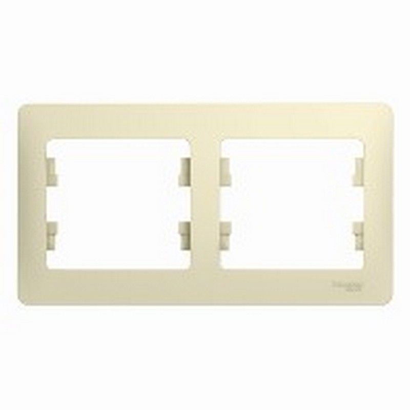 Glossa Бежевый Рамка Systeme Electric Glossa Бежевый 2-я, горизонтальная GSL000202