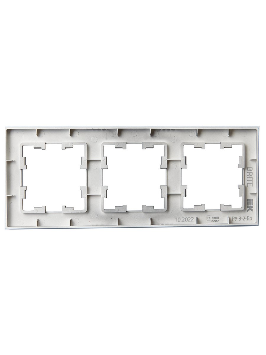 IEK Brite Рамки Рамка IEK BRITE DECOR Маренго матовый стекло 3-мест. РУ-3-2-Бр BR-M32-G-31-K35