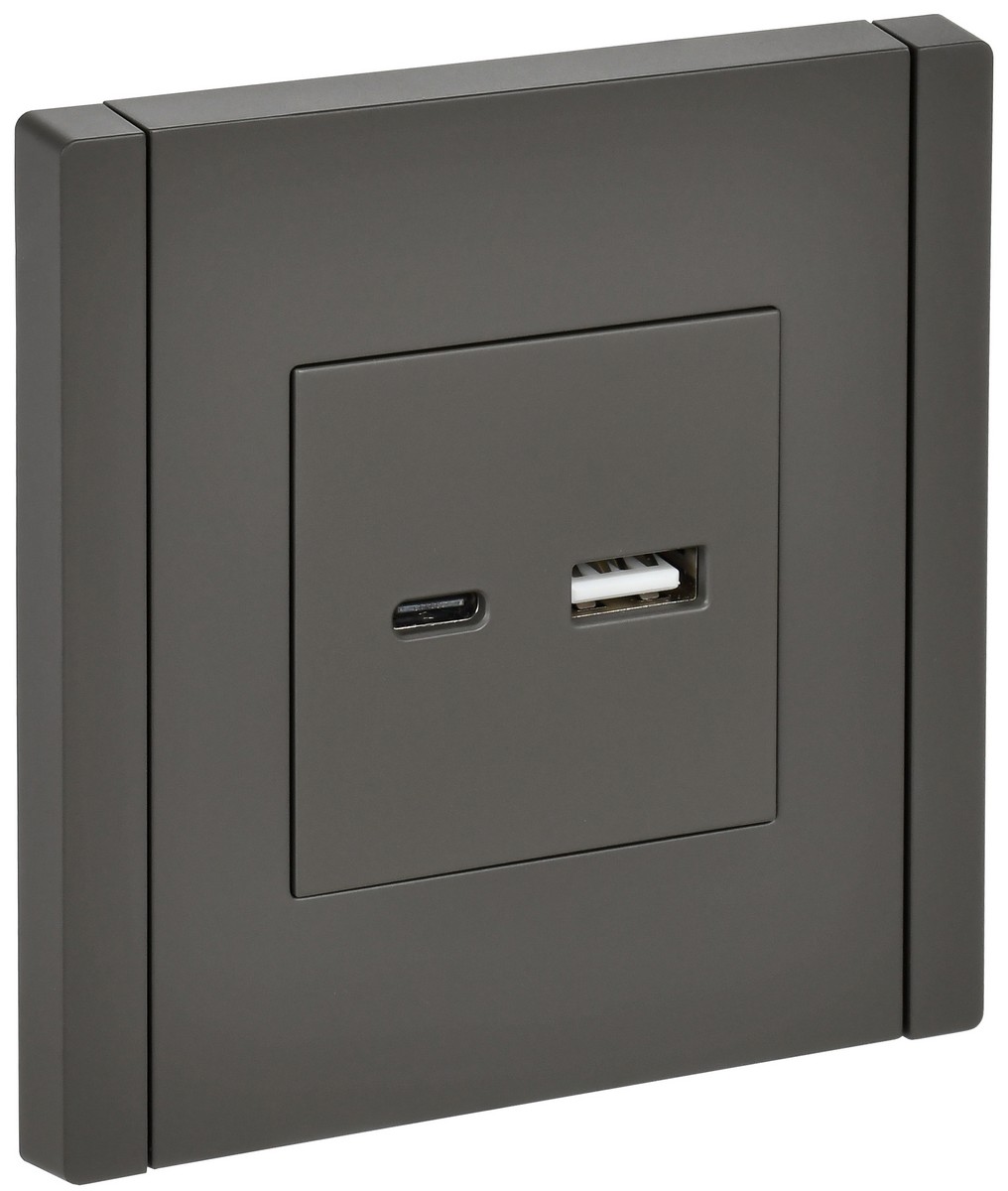 IEK FORTE&PIANO Серый Розетка IEK FORTE&PIANO Серый USB A+C 3,1А FP350