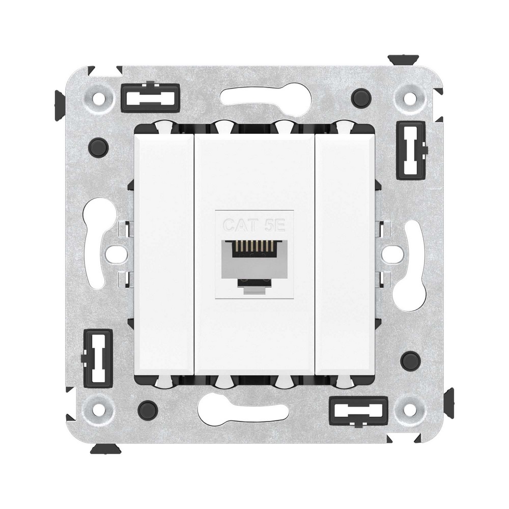 DKC Avanti механизмы Белое облако Компьютерная розетка DKC Avanti RJ-45 без шторки в стену кат.5е одинарная "Белое облако" 4400663